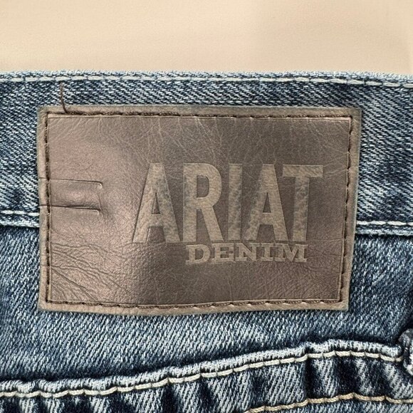 Ariat Denim M2 Relaxed Bootcut Mens Jeans 40x34 Blue Cotton Spandex Durable - Picture 3 of 10
